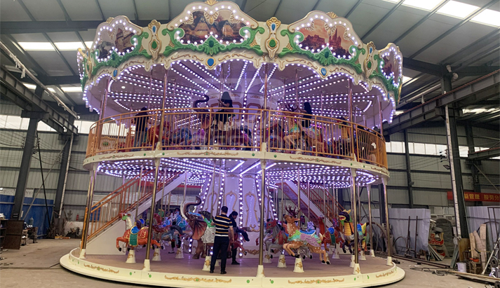 Big carousel ride with double decker